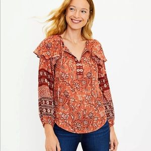 🦋 NWT - LOFT Tie Neck Blouse